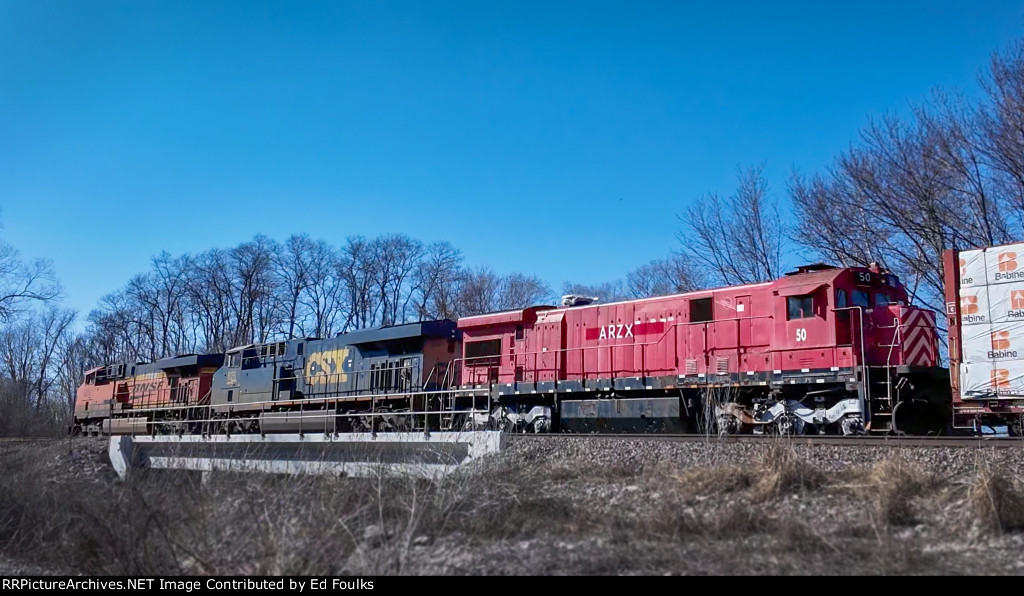 ARZX 50 on the BNSF Marceline Sub